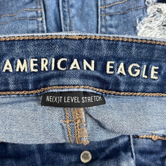 American Eagle Womens Hi-Rise Jegging Blue Distressed Size 000 - Picture 10 of 15